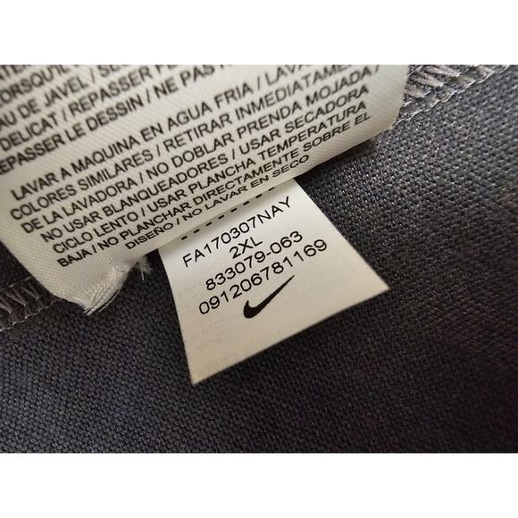 Nike Golf Shirt Mens Size 2XL 833079-063 Gray Blade Collar Raglan Wool Blend - Picture 10 of 11